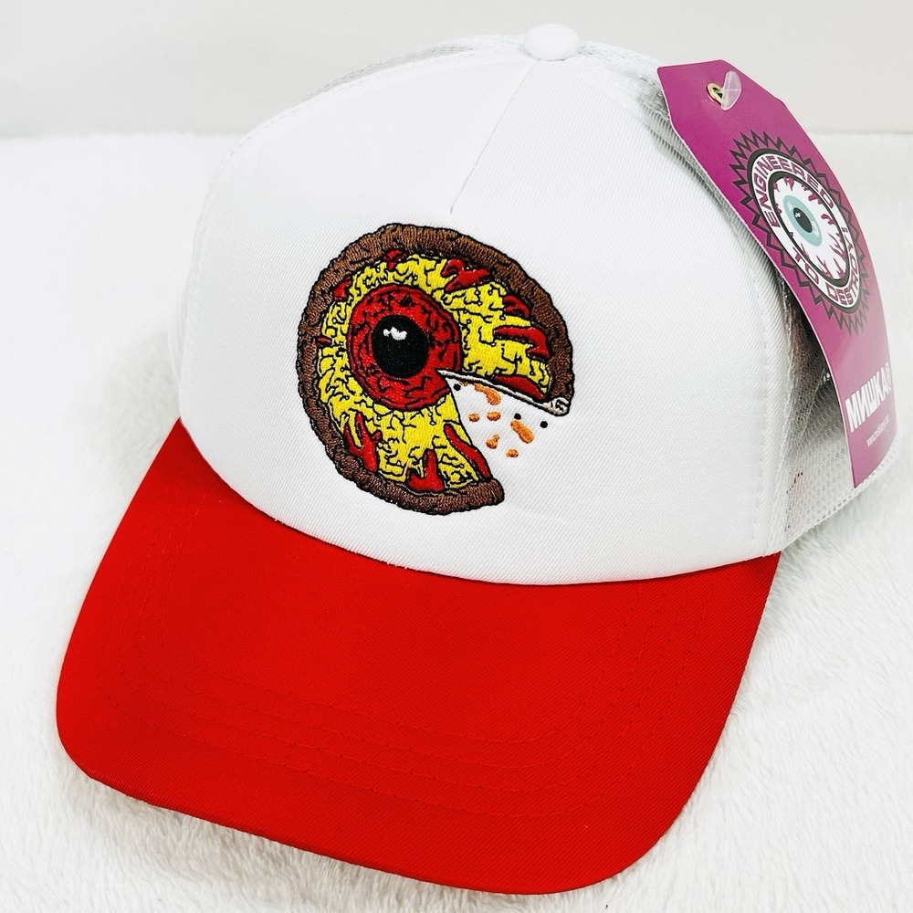 Mishka Eyeball Pizza Trucker 2-Tone Foam Hat Cap Adjustable‎ Snapback White
